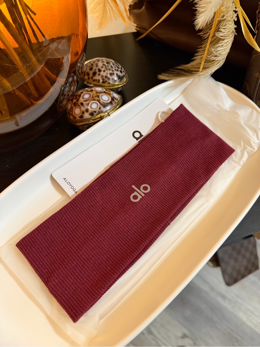 Yoga Burgundy Ribbed Headband
